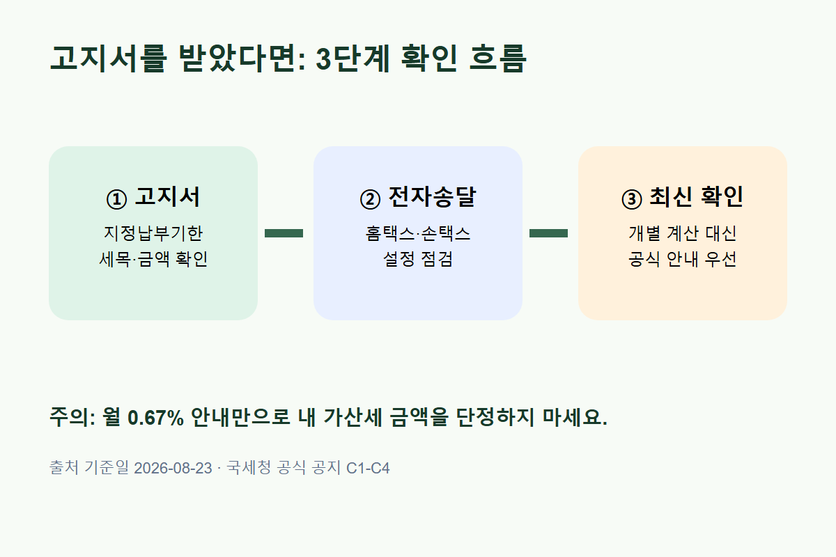 고지서 수령 뒤 확인 흐름