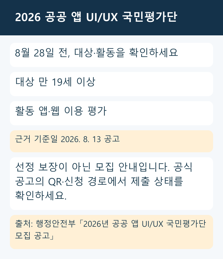 2026 공공 앱 UI UX 국민평가단 핵심 안내