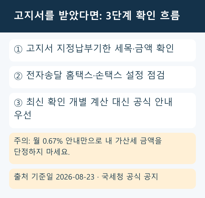 고지서 수령 뒤 확인 흐름